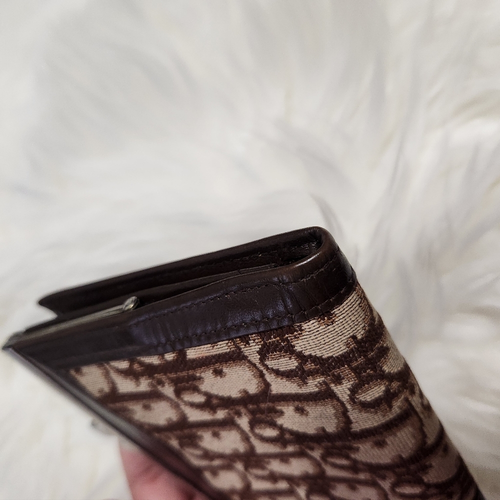 Christian Dior Vintage Trotter Wallet Brown With FLAWS INSIDE - Picture 5 of 15